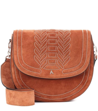 Shop Altuzarra Ghianda Saddle Suede Shoulder Bag In Brown