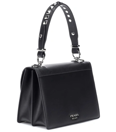 Shop Prada Elektra Leather Shoulder Bag In Black