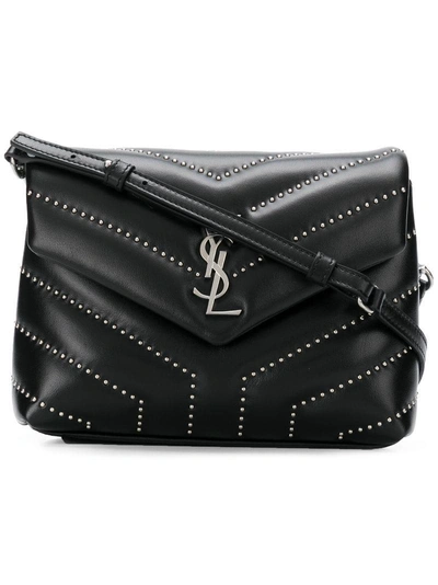 Shop Saint Laurent Monogram Crossbody Bag - Black