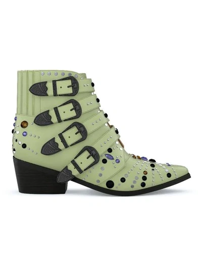 Shop Toga Customisable Aj006 Elvis Boots In Green