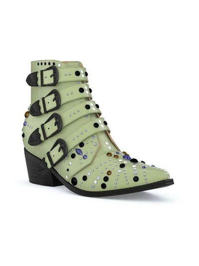 Shop Toga Customisable Aj006 Elvis Boots In Green