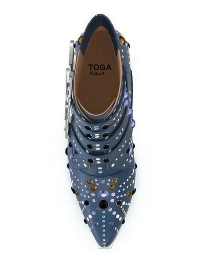 Shop Toga Customisable Aj006 Elvis Boots In Blue