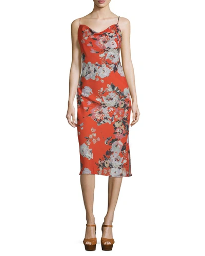 Shop Abs By Allen Schwartz Floral Print Slip Dress In Nocolor