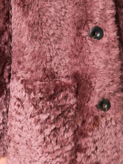 Shop Desa 1972 Shearling Button Coat - Pink