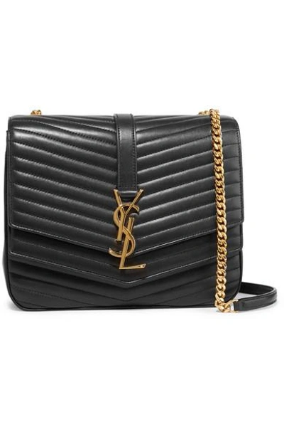 Shop Saint Laurent Sulpice Medium Quilted Leather Shoulder Bag In Black