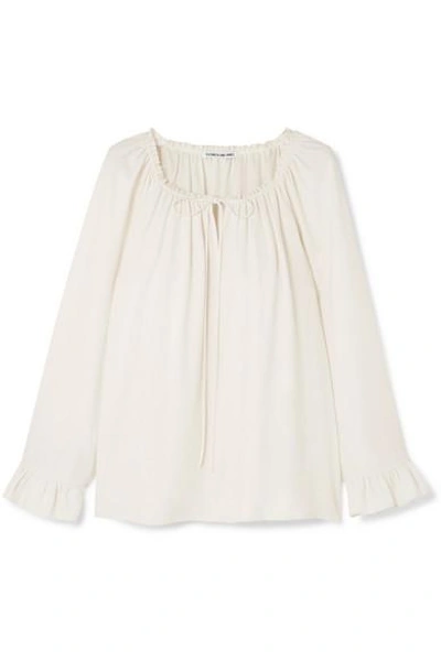 Shop Elizabeth And James Fleur Ruffled Cady Blouse In Ivory