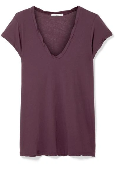 Shop James Perse Cotton-jersey T-shirt In Grape