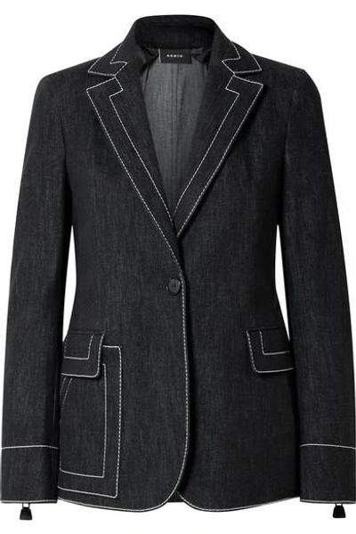 Shop Akris Denim Blazer In Black