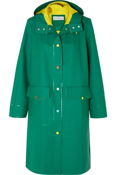 Shop Mira Mikati Hooded Rubber Raincoat In Emerald