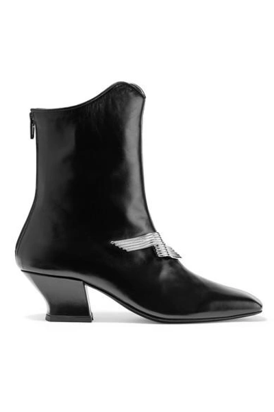Shop Dorateymur Han Embellished Leather Ankle Boots In Black