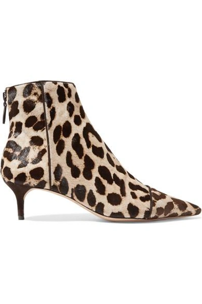 Shop Alexandre Birman Kittie Leopard-print Calf Hair Ankle Boots In Leopard Print