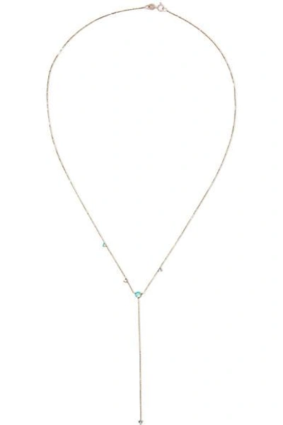 Shop Wwake 14-karat Gold, Opal And Diamond Necklace