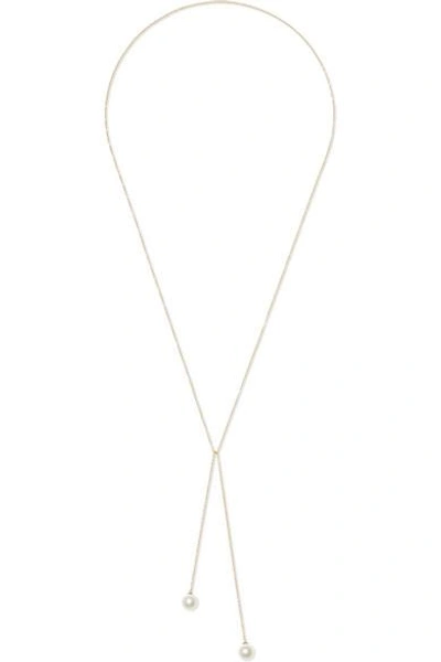 Shop Mateo 14-karat Gold Pearl Wrap Necklace