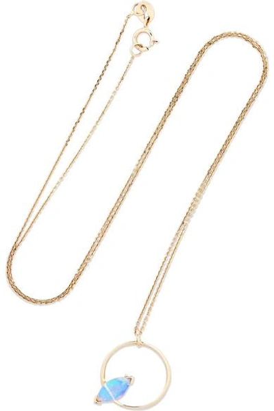 Shop Wwake 14-karat Gold Opal Necklace
