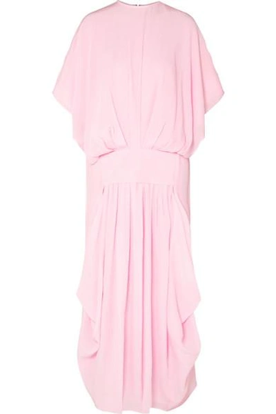 Shop Jw Anderson Crinkled-silk Midi Dress In Pink