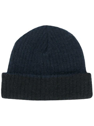 Shop Marni Two-tone Beanie - Blue