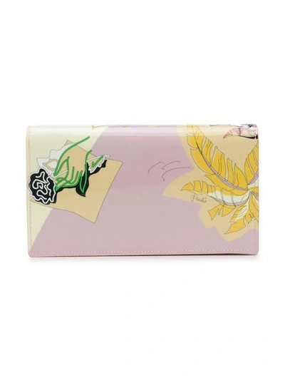 Shop Emilio Pucci Printed Chain Wallet - Pink