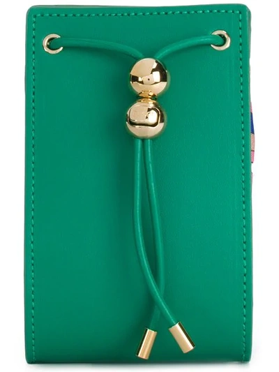 Shop Emilio Pucci Drawstring Box Wallet In Green