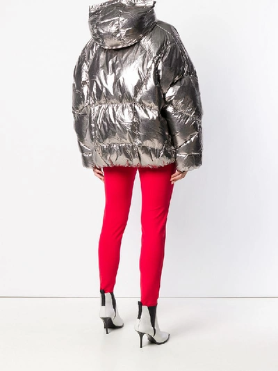 Shop As65 Zipped Puffer Jacket In Metallic