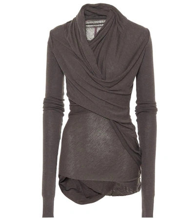 Shop Rick Owens Lilies Draped Knit Top In Brown