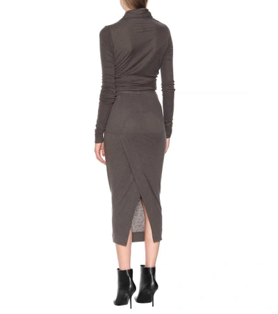 Shop Rick Owens Lilies Knit Tube Skirt In Grey