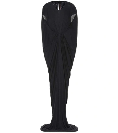Shop Rick Owens Lilies Knit Maxi Dress In Black
