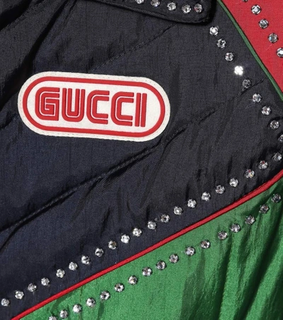 Shop Gucci Embellished Track Jacket In Green