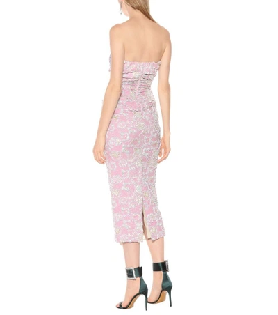 Shop Miu Miu Strapless Cloqué Dress In Pink