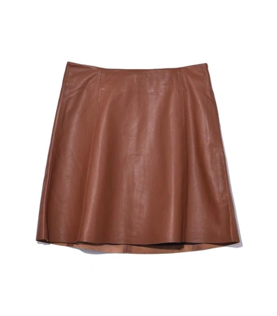 Shop Veda Brown Saddle Leather Circle Skirt