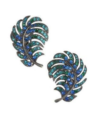 Shop Kenneth Jay Lane Peacock Earrings In Multi