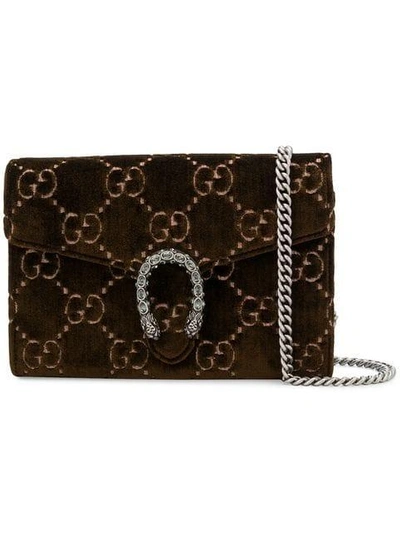 Shop Gucci Dionysus Gg Mini Shoulder Bag In Brown