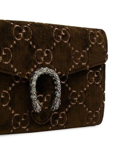 Shop Gucci Dionysus Gg Mini Shoulder Bag In Brown