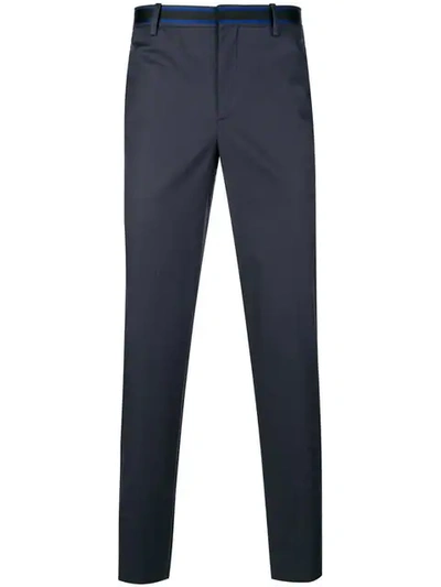 Shop Neil Barrett Slim Fit Tailored Trousers In Blue