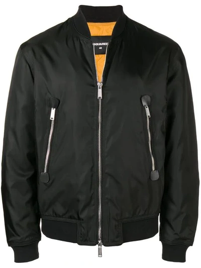 Vernietigen Bestrooi winnaar Dsquared2 Bomber Jacket - Black | ModeSens