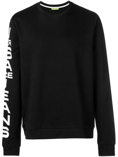 Shop Versace Jeans Logo Print Sweatshirt - Black