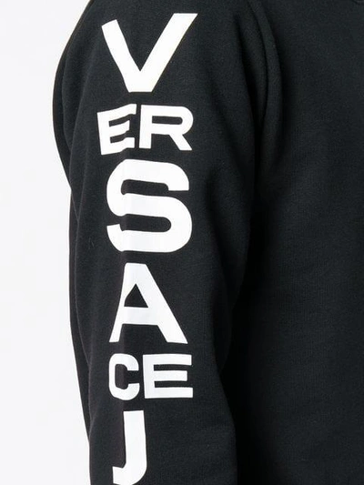 Shop Versace Jeans Logo Print Sweatshirt - Black