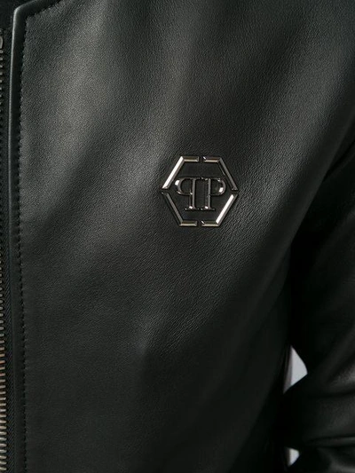 Shop Philipp Plein Logo Zip Jacket - Black
