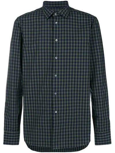 Shop Cenere Gb Checked Long Sleeved Shirt - Green