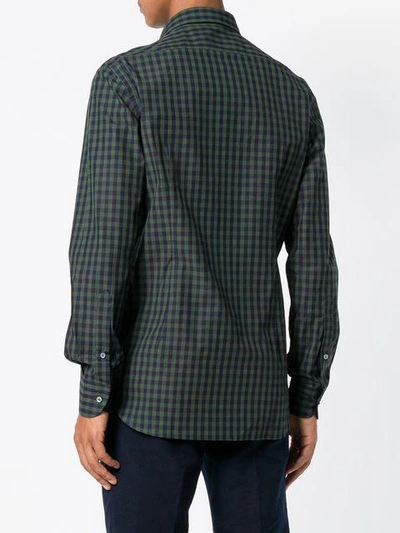 Shop Cenere Gb Checked Long Sleeved Shirt - Green