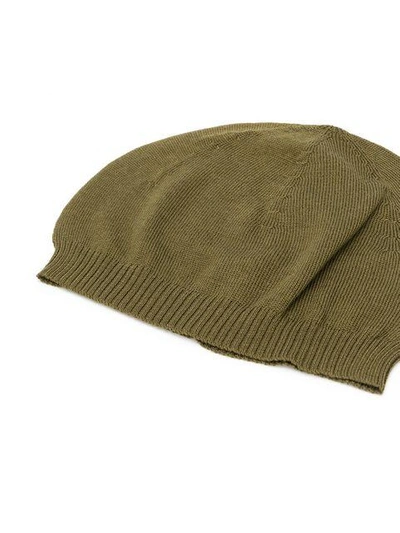 Shop Rick Owens Fitted Knitted Hat  In Green