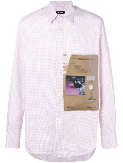 Shop Raf Simons Plastic Pocket Checked Shirt In White