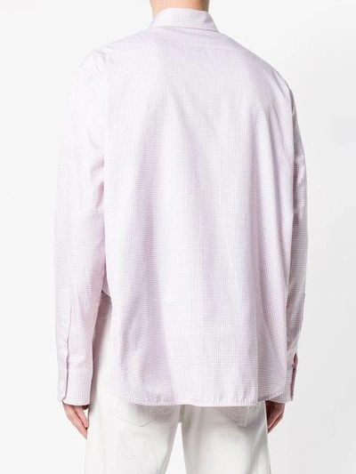 Shop Raf Simons Plastic Pocket Checked Shirt In White