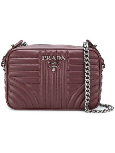 Shop Prada Diagramme Shoulder Bag - Red