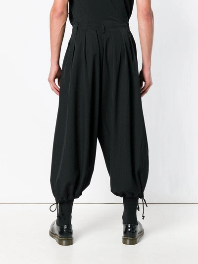 Shop Yohji Yamamoto Ballon Trousers In Black