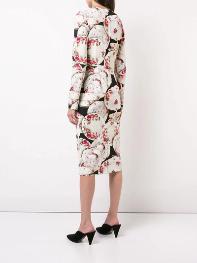 Shop Dolce & Gabbana Rose Plates Printed Dress