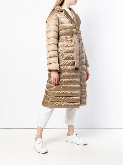 Shop Max Mara 's  Longline Puffer Coat - Brown