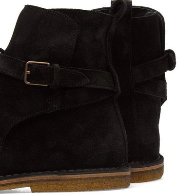 Shop Saint Laurent Nino Crepe Sole Suede Jodhpur Boot In Black