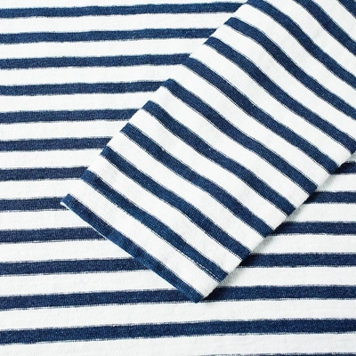 Shop Orslow Long Sleeve Stripe Tee In Blue