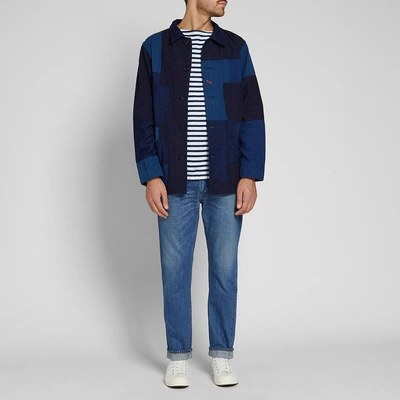 Shop Orslow Long Sleeve Stripe Tee In Blue