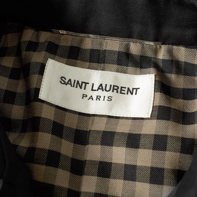 Shop Saint Laurent Belted Trench Coat In Black
